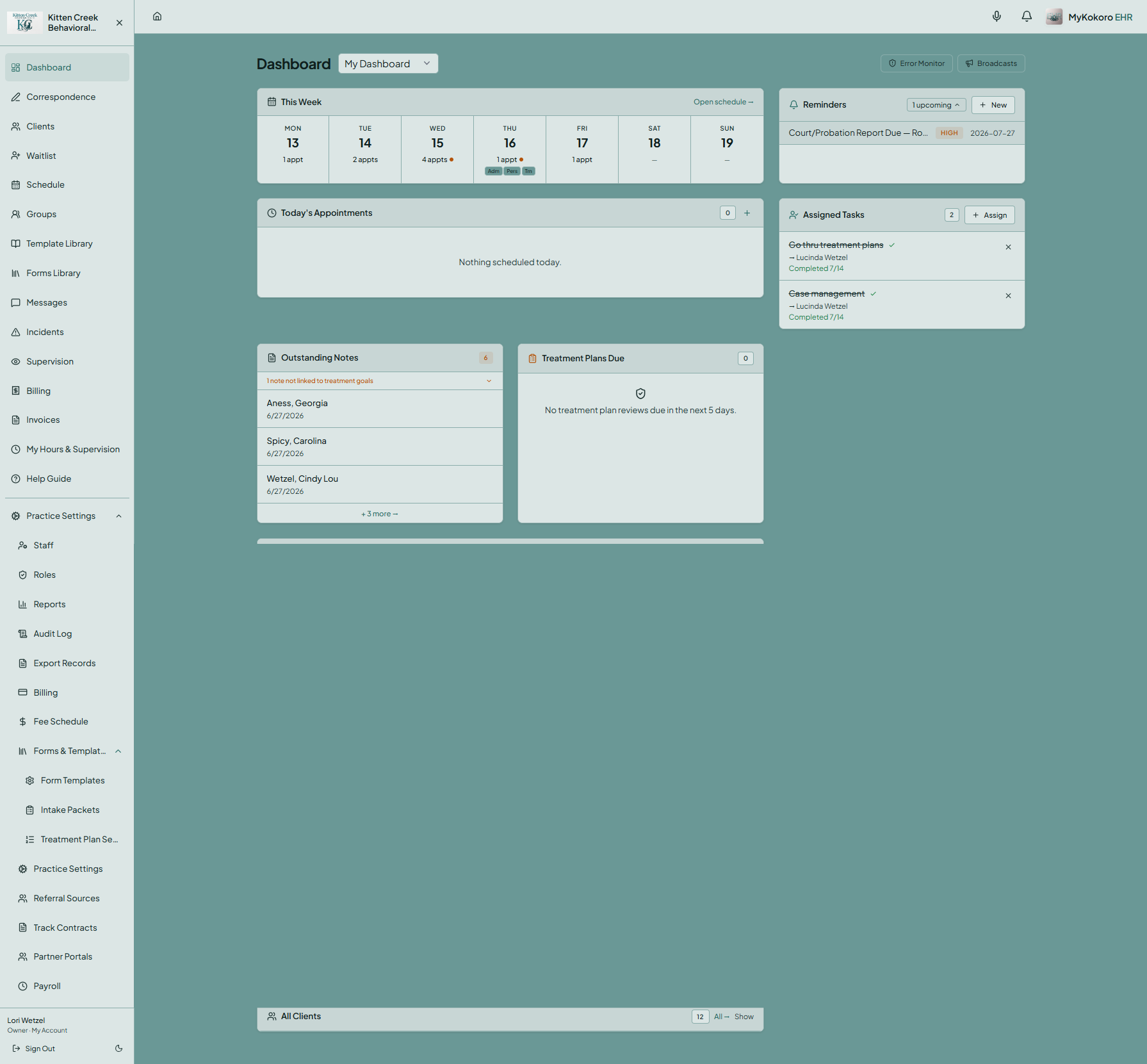 Dashboard (Light Mode)